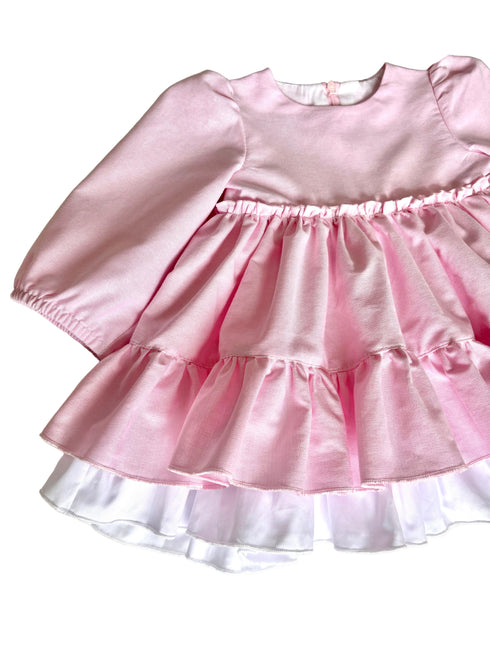 Rochie roz cu volane